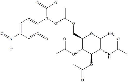 O-(2-Acetamido-3,4,6-tri-O-acetyl-2-deoxy-D-glucopyranosylidene)aminoN-(4-nitrophenyl)carbamate Struktur