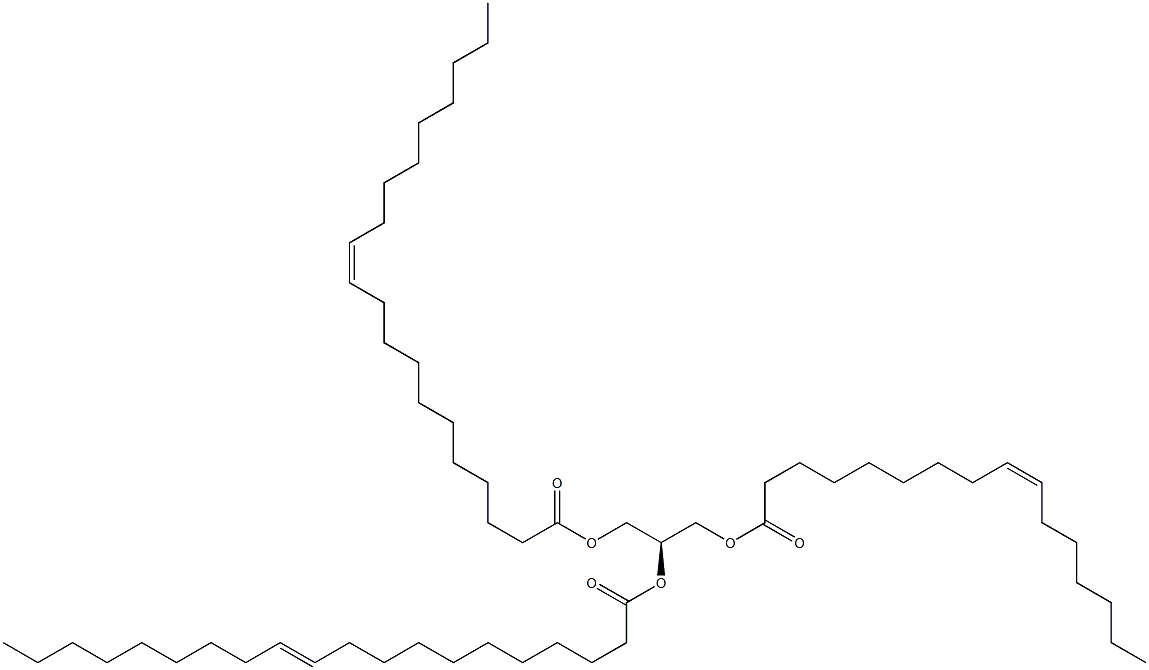 1-(9Z-hexadecenoyl)-2,3-di-(11Z-eicosenoyl)-sn-glycerol Struktur