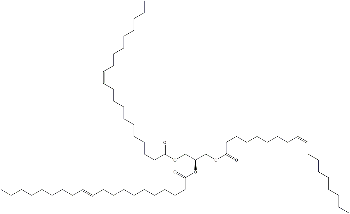 1-(9Z-octadecenoyl)-2,3-di-(11Z-eicosenoyl)-sn-glycerol Struktur