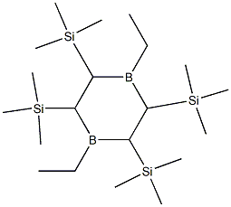 [1,4-Diethyl-3,5,6-tris(trimethylsilyl)-1,4-diborinan-2-yl](trimethyl) silane Struktur