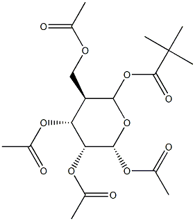 2beta-(2,2-Dimethylpropanoyloxy)-2alpha-acetyloxymethyl-3alpha,4alpha, 5beta-triacetyloxy-tetrahydropyran Struktur