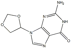 9-(1,3-dioxolan-4-yl)guanine Struktur