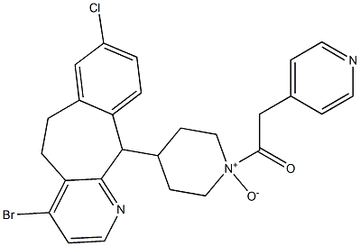 4-(bromo-8-chloro-6,11-dihydro-5H-benzo(5,6)cyclohepta(1,2-b)pyridin-11-yl)-1-((4-pyridinyl)acetyl)piperidine N1-oxide Struktur