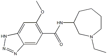 N-(1-ethylhexahydroazepin-3-yl)-6-methoxy-1H-benzotriazole-5-carboxamide Struktur