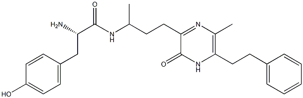 5-methyl-6-phenethyl-3-tyrosylaminobutyl-2(1H)-pyrazinone Struktur