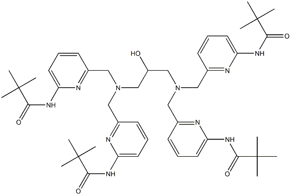 N,N,N',N'-tetrakis(6-pivalamido-2-pyridylmethyl)-1,3-diaminopropan-2-ol Struktur