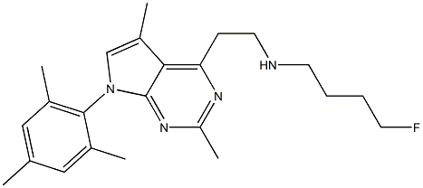 fluorobutyl(2,5-dimethyl-7-(2,4,6-trimethylphenyl)-7H-pyrrolo(2,3-d)pyrimidin-4-yl)ethylamine Struktur