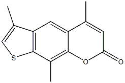 4,6,9-trimethyl-2H-thieno(3,2-g)-1-benzopyran-2-one Struktur