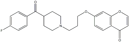 7-(3-(4-(4-fluorobenzoyl)-1-piperidinyl)propoxy)chromen-4-one Struktur