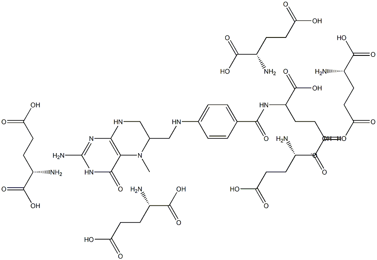 5-methyltetrahydrofolate pentaglutamate Struktur