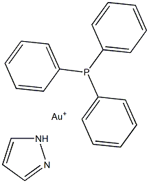 pyrazole(triphenylphosphine)gold(I) Struktur