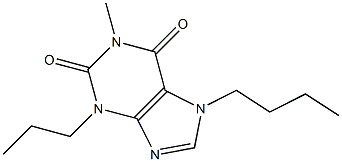 1-methyl-3-propyl-7-butylxanthine Struktur