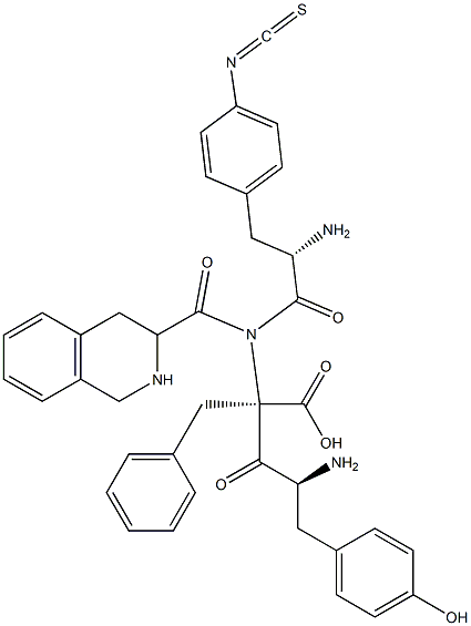 tyrosyl--1,2,3,4-tetrahydroisoquinoline-3-carbonyl-4-isothiocyanatophenylalanyl-phenylalanine Struktur