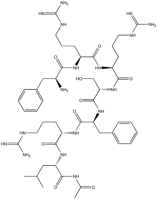 acetyl-phenylalanyl-arginyl-arginyl-seryl-phenylalanyl-arginyl-leucinamide Struktur