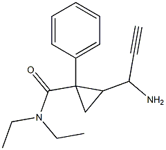 1-phenyl-2-(1-amino-2-propynyl)-N,N-diethylcyclopropanecarboxamide Struktur