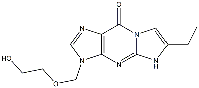 3,9-dihydro-3-((2-hydroxyethoxy)methyl)-6-ethyl-9-oxo-5H-imidazo(1,2-a)purine Struktur