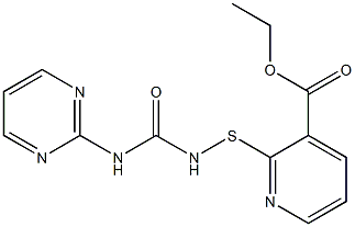 N-((3-ethoxycarbonylpyridin-2-yl)thio)-N'-(2-pyrimidinyl)urea Struktur