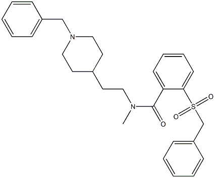 1-benzyl-4-(N-methyl-N-((phenylmethylsulfonyl)phenylcarbonyl)aminoethyl)piperidine Struktur