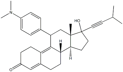 11-(4-dimethylaminophenyl)-17-hydroxy-17-(3-methyl-1-butynyl)-4,9-estradien-3-one Struktur