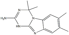 2-amino-1,4-dihydro-4,4,7,8-tetramethyl-s-triazino(1,2-a)benzimidazole Struktur