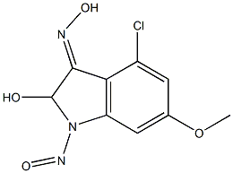 4-CHLORO-6-METHOXY-2-HYDROXY-1-NITROSOINDOLIN-3-ONEOXIME Struktur