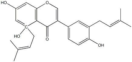 5,7,4'-TRIHYDROXY-3',5-DIPRENYLISOFLAVONE Struktur