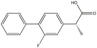 (2R)-2-(3-fluoro-4-phenyl-phenyl)propanoic acid Struktur