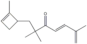 (4E)-2,2,6-trimethyl-1-(2-methyl-1-cyclobut-2-enyl)hepta-4,6-dien-3-one Struktur