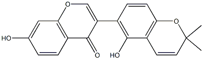 7-hydroxy-3-(5-hydroxy-2,2-dimethyl-chromen-6-yl)chromen-4-one Struktur