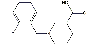 1-(2-fluoro-3-methylbenzyl)piperidine-3-carboxylic acid Struktur