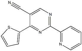 2-pyridin-2-yl-4-thiophen-2-ylpyrimidine-5-carbonitrile Struktur