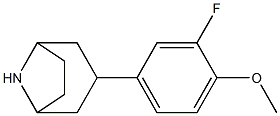 3-(3-fluoro-4-methoxyphenyl)-8-azabicyclo[3.2.1]octane Struktur