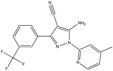 5-amino-3-[3-(trifluoromethyl)phenyl]-1-(4-methylpyridin-2-yl)-1H-pyrazole-4-carbonitrile Struktur