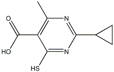 2-CYCLOPROPYL-4-MERCAPTO-6-METHYLPYRIMIDINE-5-CARBOXYLIC ACID Struktur