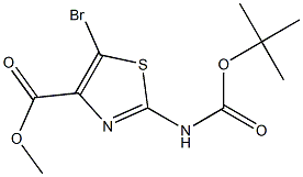 5-BROMO-2-TERT-BUTOXYCARBONYLAMINOTHIAZOLE-4-CARBOXYLIC ACID METHYL ESTER, 95+% Struktur