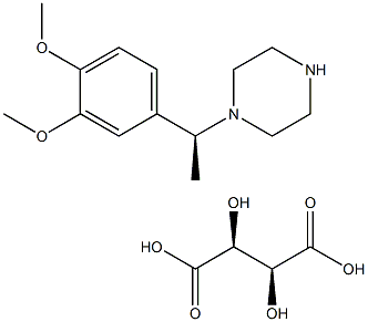 1-[(S)-1-(3,4-DIMETHOXY-PHENYL)-ETHYL]-PIPERAZINE, D-TARTARATE Struktur