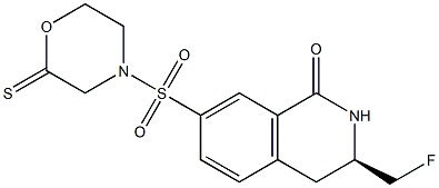 (R)-3-(FLUOROMETHYL)-7-(THIOMORPHOLINOSULFONYL)-3,4-DIHYDROISOQUINOLIN-1(2H)-ONE Struktur