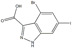 4-BROMO-6-IODOINDAZOLE-3-CARBOXYLIC ACID Struktur