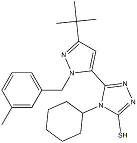 5-(3-(TERT-BUTYL)-1-(3-METHYLBENZYL)PYRAZOL-5-YL)-4-CYCLOHEXYL-1,2,4-TRIAZOLE-3-THIOL Struktur