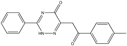 6-[2-(4-methylphenyl)-2-oxoethyl]-3-phenyl-2,5-dihydro-1,2,4-triazin-5-one Struktur