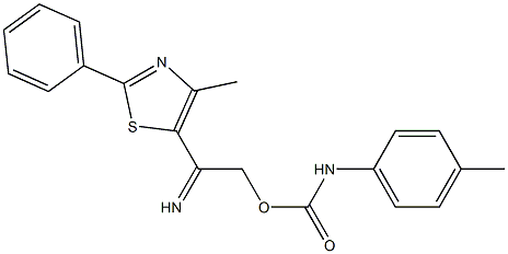 4-methyl-2-phenyl-5-{[(4-toluidinocarbonyl)oxy]ethanimidoyl}-1,3-thiazole Struktur