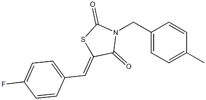 5-[(Z)-(4-fluorophenyl)methylidene]-3-(4-methylbenzyl)-1,3-thiazolane-2,4-dione Struktur