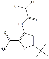 5-(tert-butyl)-3-[(2,2-dichloroacetyl)amino]thiophene-2-carboxamide Struktur