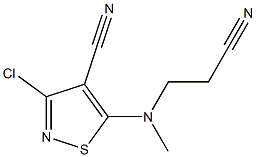 3-chloro-5-[(2-cyanoethyl)(methyl)amino]-4-isothiazolecarbonitrile Struktur