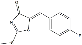 5-[(Z)-(4-fluorophenyl)methylidene]-2-(methylsulfanyl)-1,3-thiazol-4-one Struktur