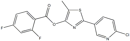 2-(6-chloro-3-pyridinyl)-5-methyl-1,3-thiazol-4-yl 2,4-difluorobenzenecarboxylate Struktur