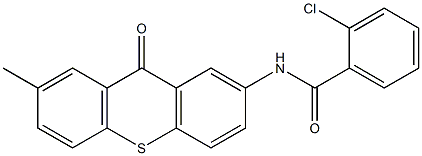 2-chloro-N-(7-methyl-9-oxo-9H-thioxanthen-2-yl)benzenecarboxamide Struktur