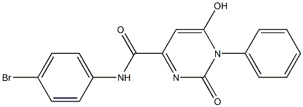 N-(4-bromophenyl)-6-hydroxy-2-oxo-1-phenyl-1,2-dihydro-4-pyrimidinecarboxamide Struktur