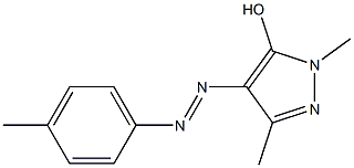 1,3-dimethyl-4-[2-(4-methylphenyl)diaz-1-enyl]-1H-pyrazol-5-ol Struktur