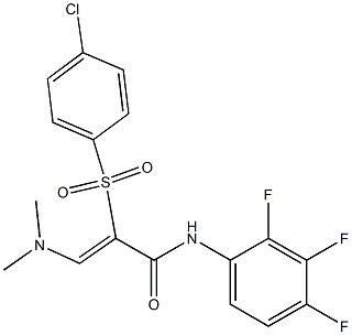 N1-(2,3,4-trifluorophenyl)-2-[(4-chlorophenyl)sulfonyl]-3-(dimethylamino)acrylamide Struktur